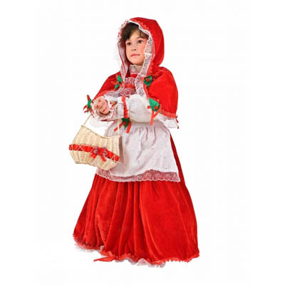 Costume Cappuccetto Rosso In Velluto Bimba